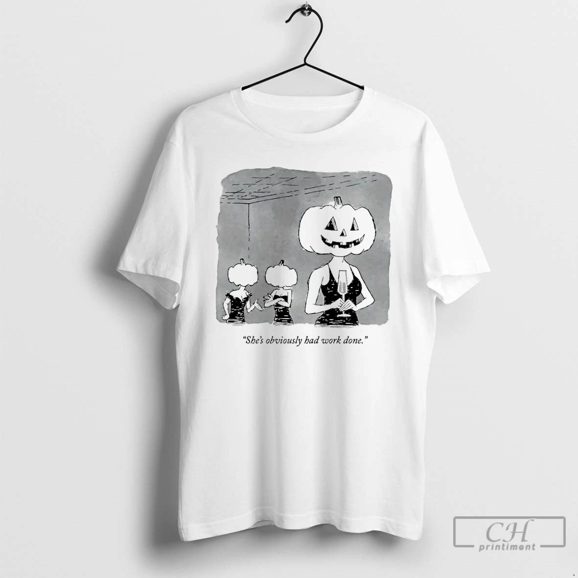 Classic Shes Obviously Had Work Done Pumpkin Halloween T Shirts