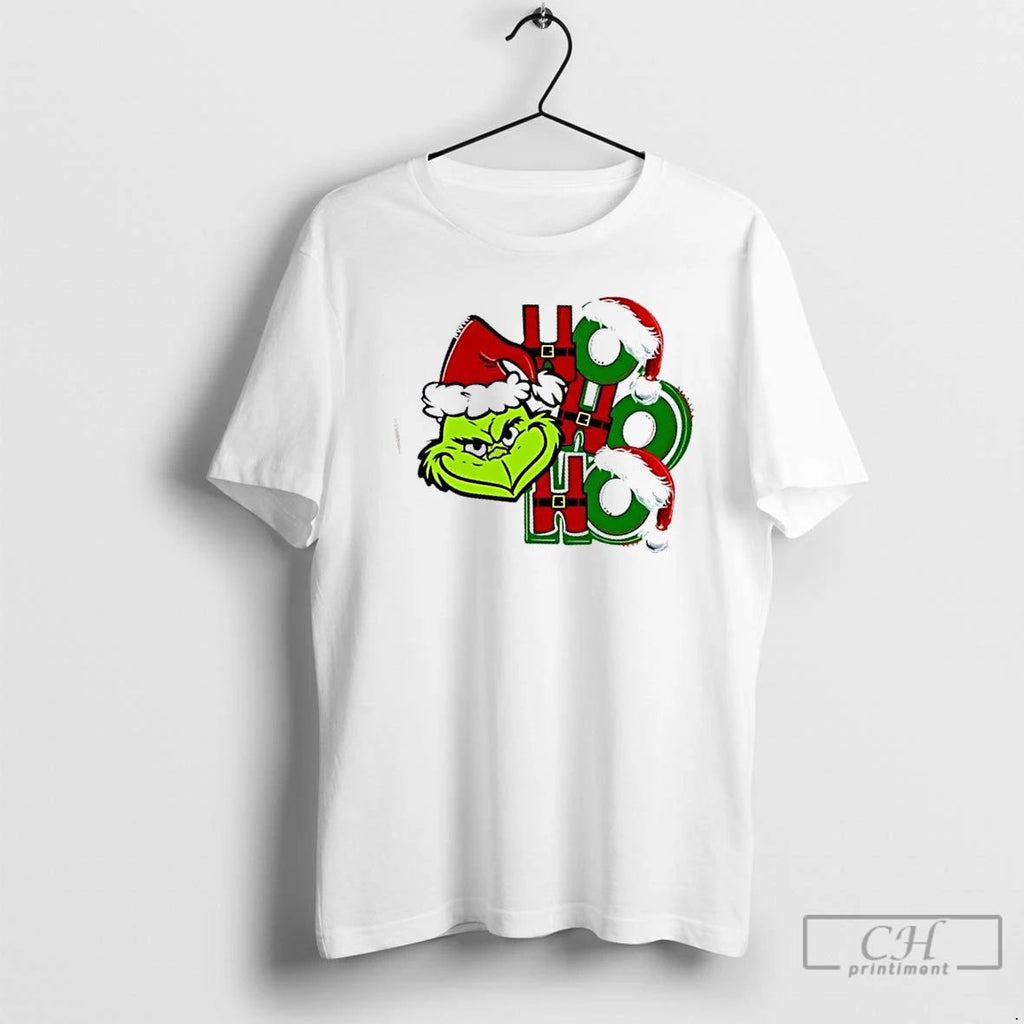 Classic Grinch Ho Ho Ho Santa Hat Merry Christmas T Shirts