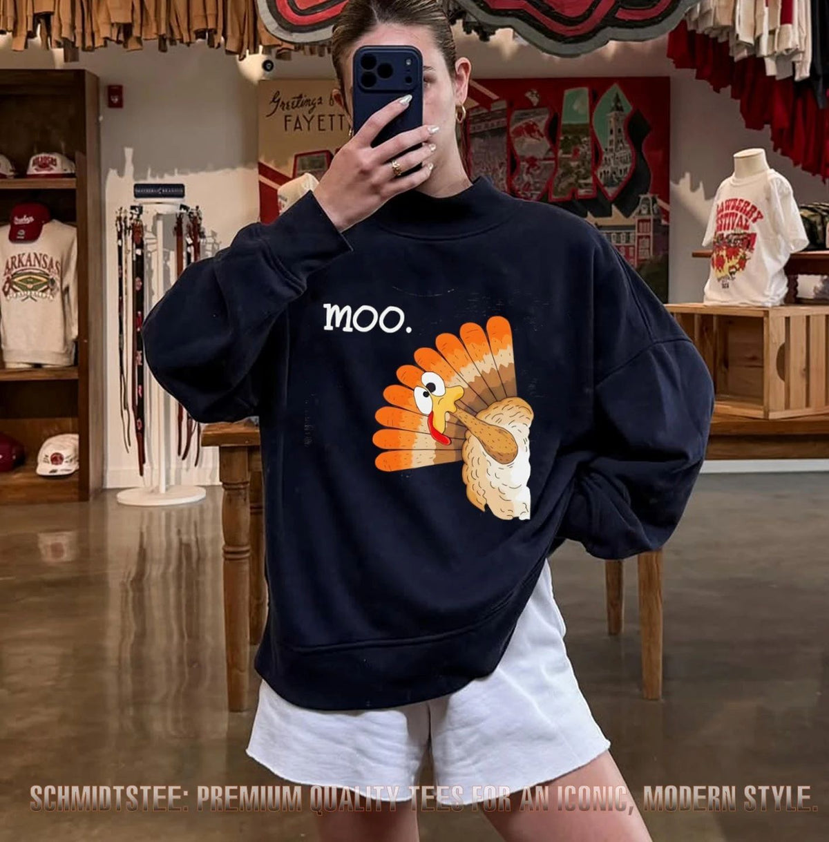 Moo Funny Turkey Thanksgiving shirt