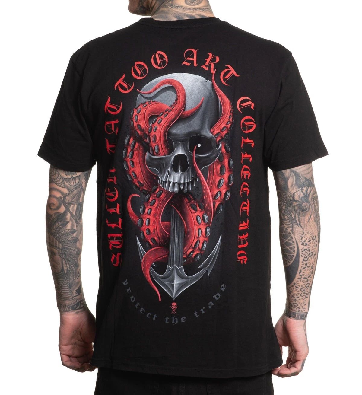 Sullen Voyage Tentacles Anchor Skull Black Premium T Shirt UK M-3XL UK No Duty