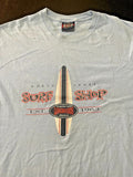 North Shore Surf Shop Waxin'em Longboards Down T-Shirt, Light Blue, Size: XL
