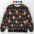 Custom Photo Celebrate The Season With Laughter And Love - Family Personalized Custom Ugly Sweatshirt - Unisex Wool Jumper - Christmas Gift For Family