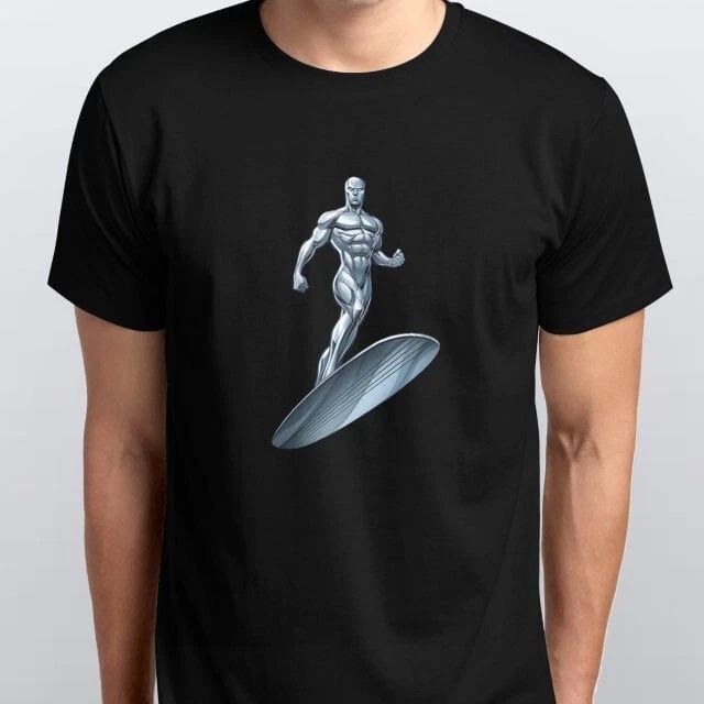 The Silver Surfer T Shirt Blue Retro Comic Character Galactus Blue All Sizes