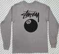 Stussy 8 Ball Gray  T- Shirt Men's  SIZE  XS AND LG   2k Skate Surf.