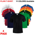 5 PACK Gildan Mens T-Shirt Cotton Short Sleeve Tee Tops Plain Colors