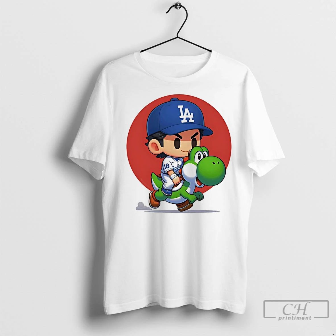 Premium Yoshi Yoshinobu Yamamoto Dinosaurs Los Angeles Dodgers Cartoon