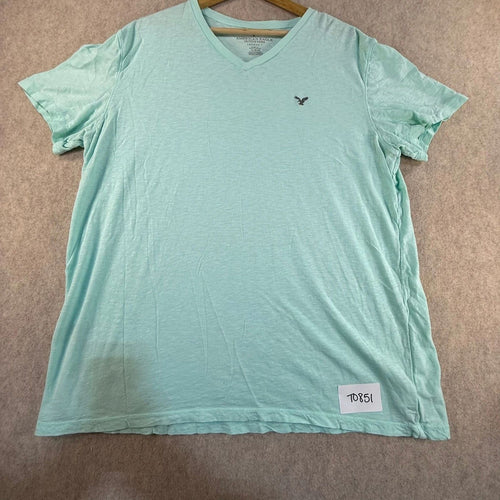 American Eagle Legend T Mens XL Mint Green V-Neck Short Sleeve Classic Fit Tee