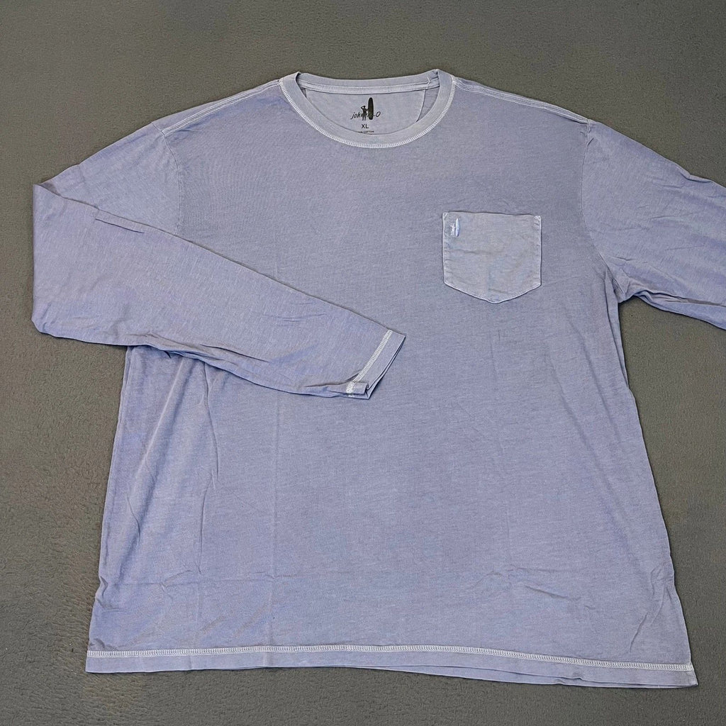 Johnnie-O Mens Size XL Brennan Long Sleeve Shirt Navy Blue 100% Cotton Surf