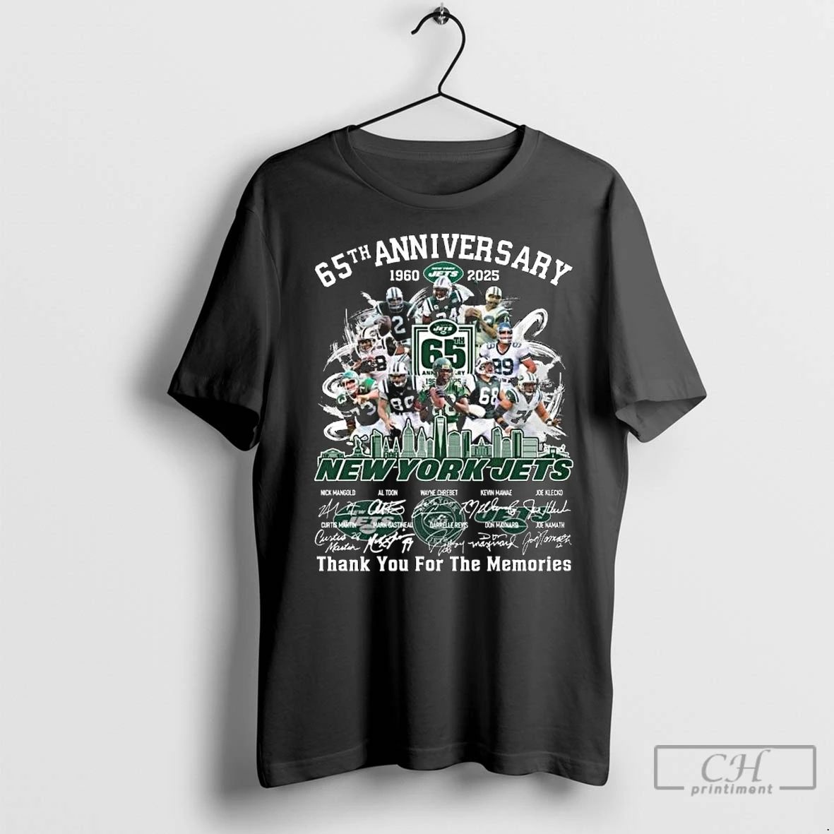 Classic New York Jets 65th Anniversary 1960 2025 Skyline Signatures Thank You For The Memories
