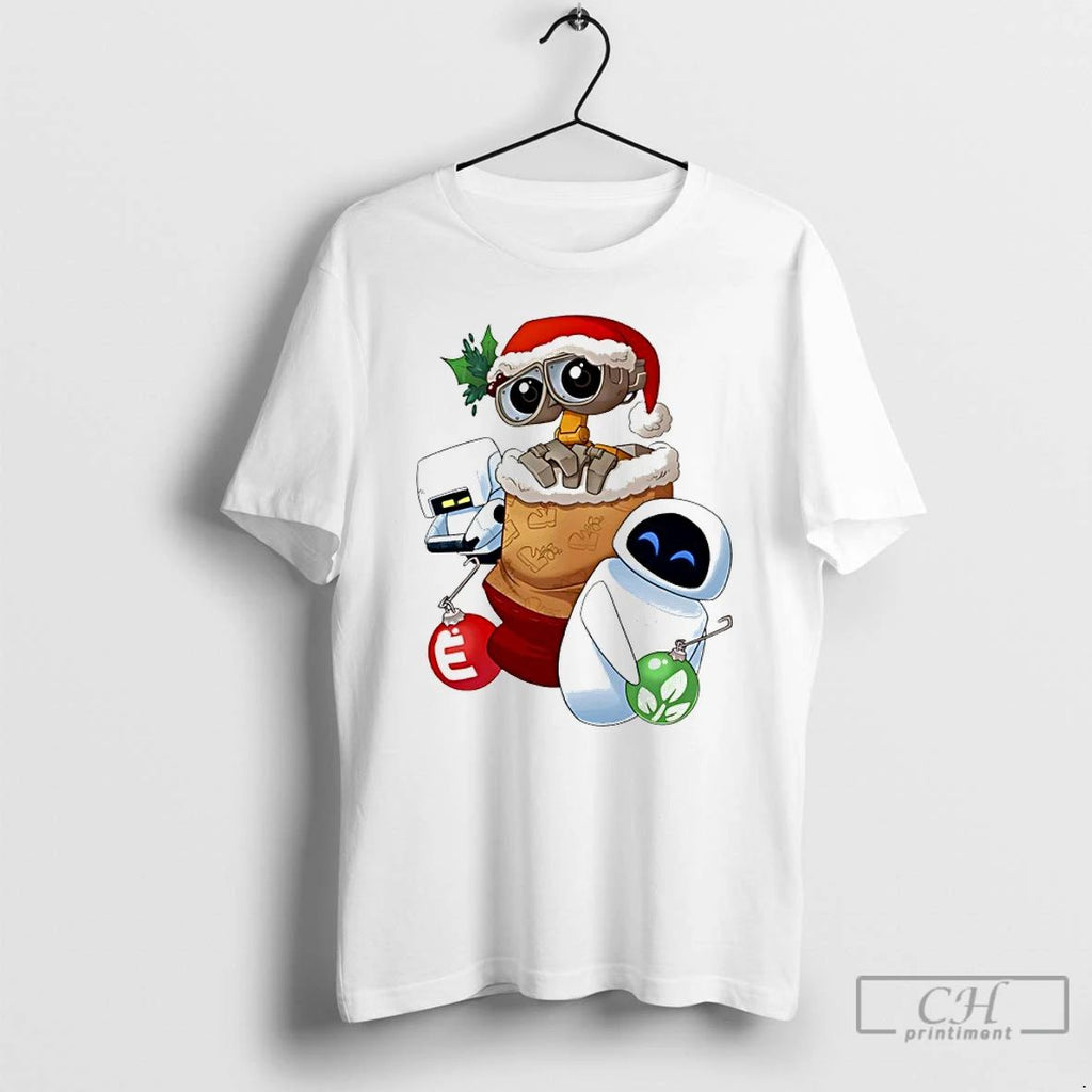 Premium Stocking Stuffer Robot Friends Wall E Eve Christmas T Shirts