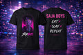 Anime Dark Aesthetic T-Shirt Neon Goth “Eat Slay Repeat” Streetwear Tee