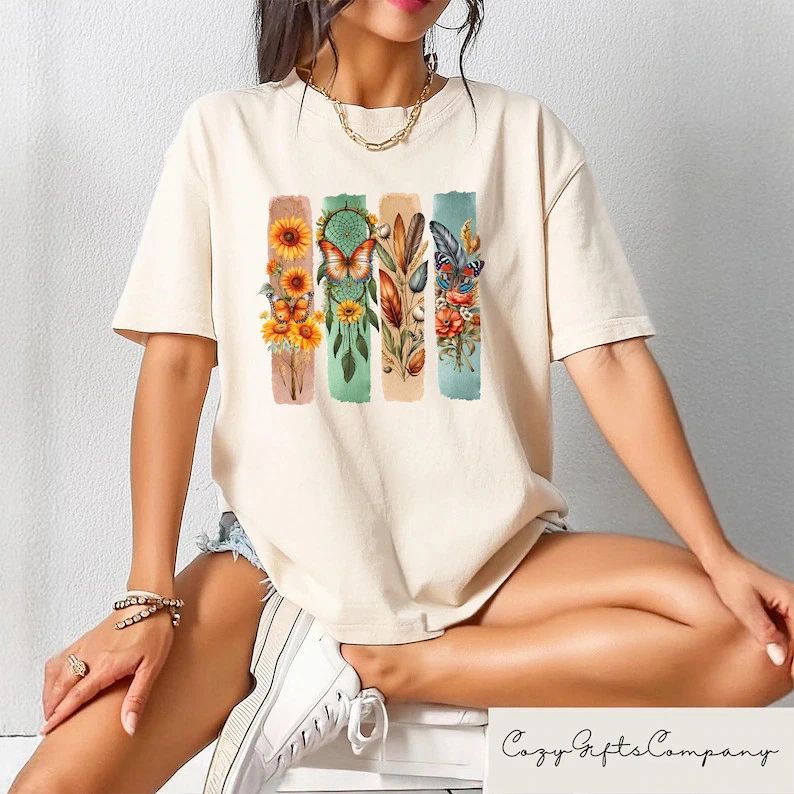 Retro Nature Boho Flower Comfort Tee