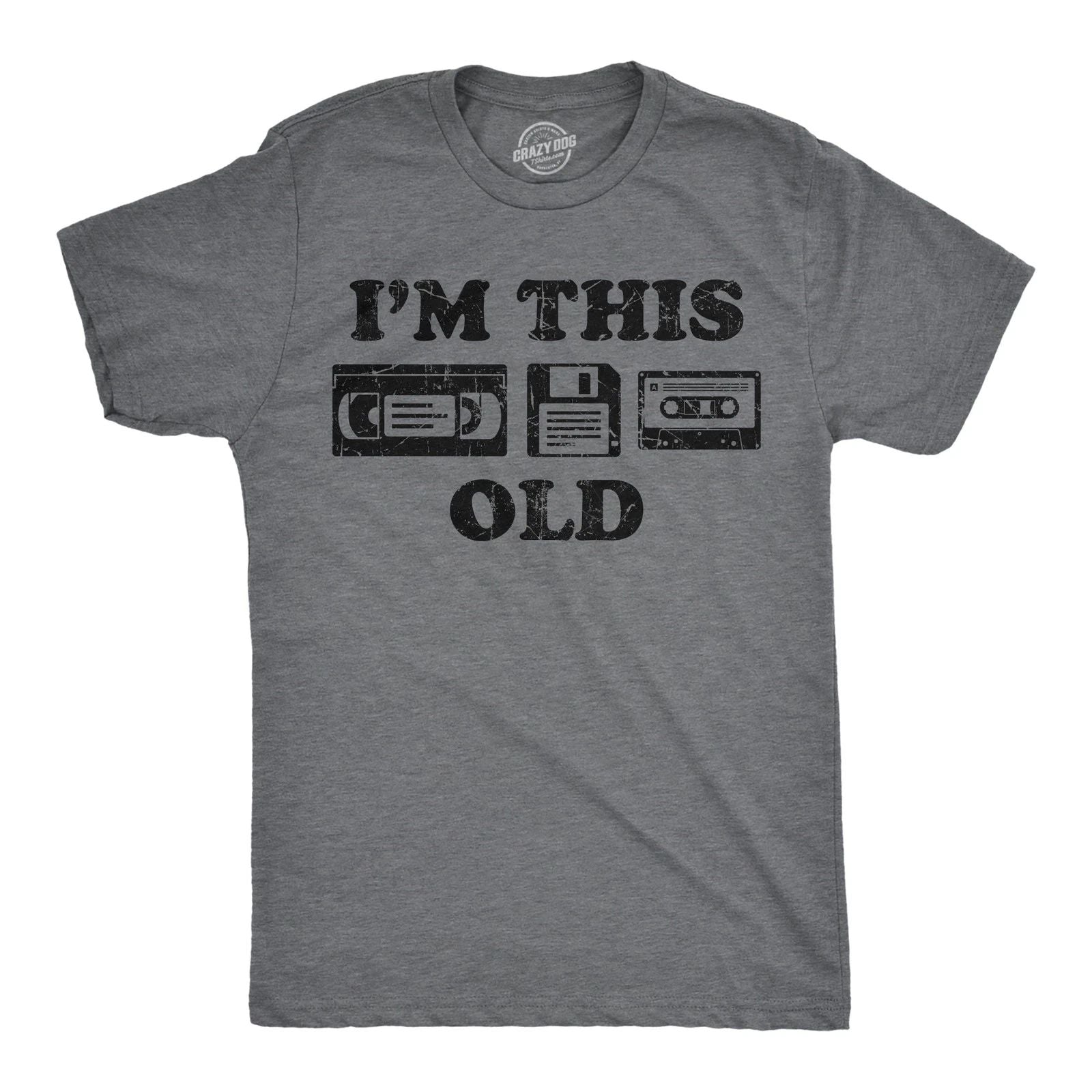 Mens Funny T Shirts Im This Old Sarcastic Retro Video Tape Graphic Novelty Tee