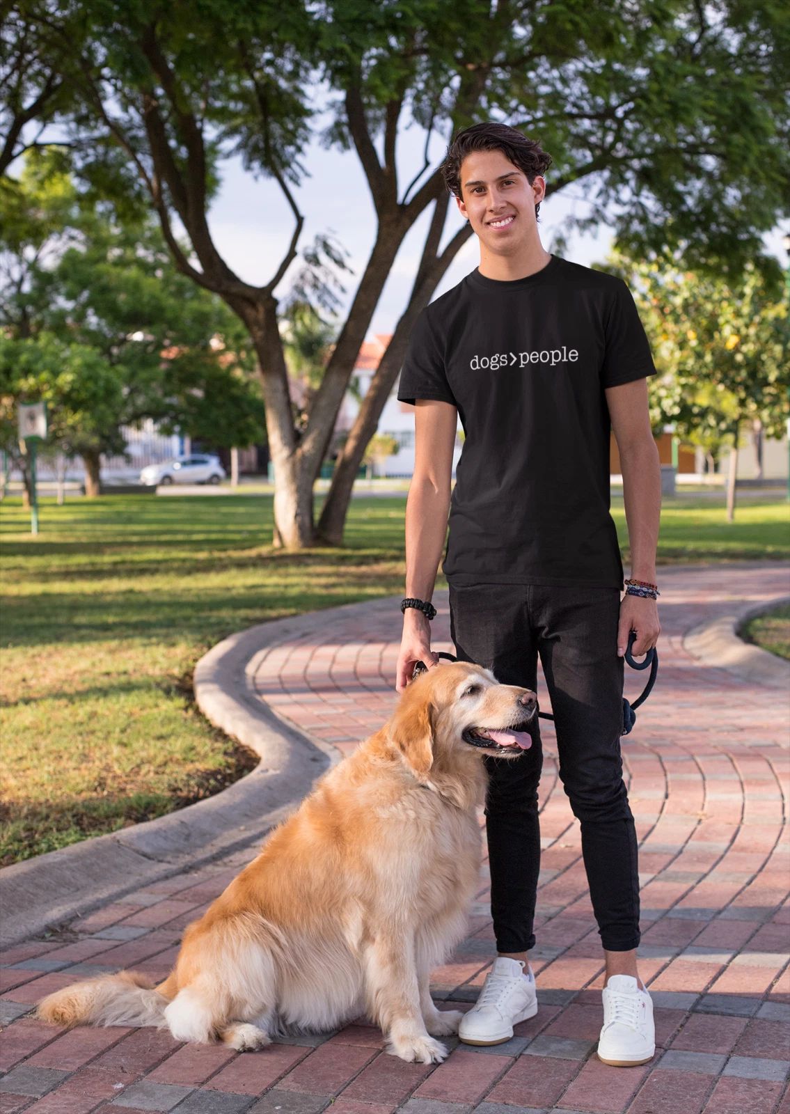 Dogs Greater Than People Mens Ladies Adult T-Shirt Dog Lover Pet Owner Gift