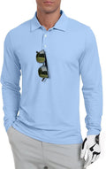 Men's Long Sleeve Golf Polo Shirt UPF 50+ Quick Dry Lightweight Performance Tee