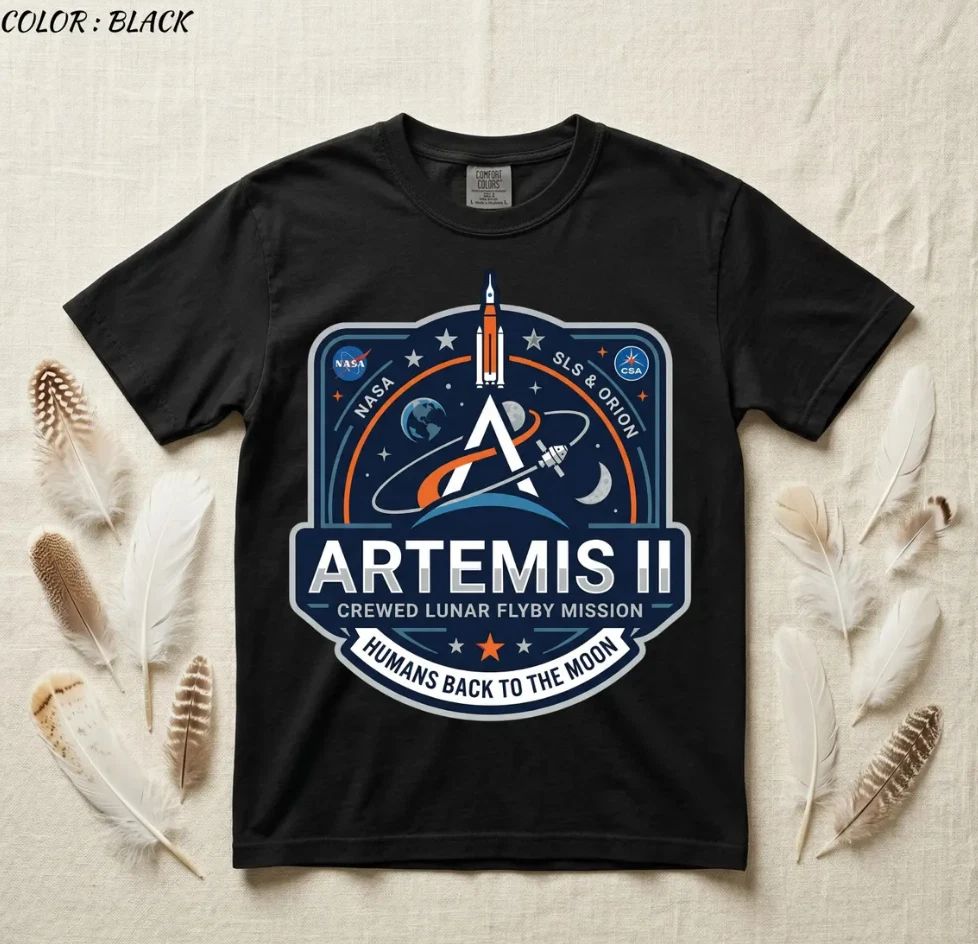 NA.SA Artemis II Shirt, Artemis 2 Humans Back to the Moon Mission Tee for Space