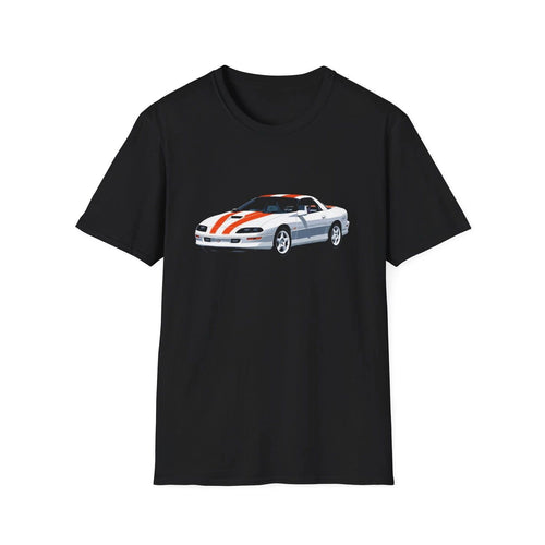 1997 Camaro SS Shirt | White & Orange Stripes 90s Muscle Car Graphic Tee