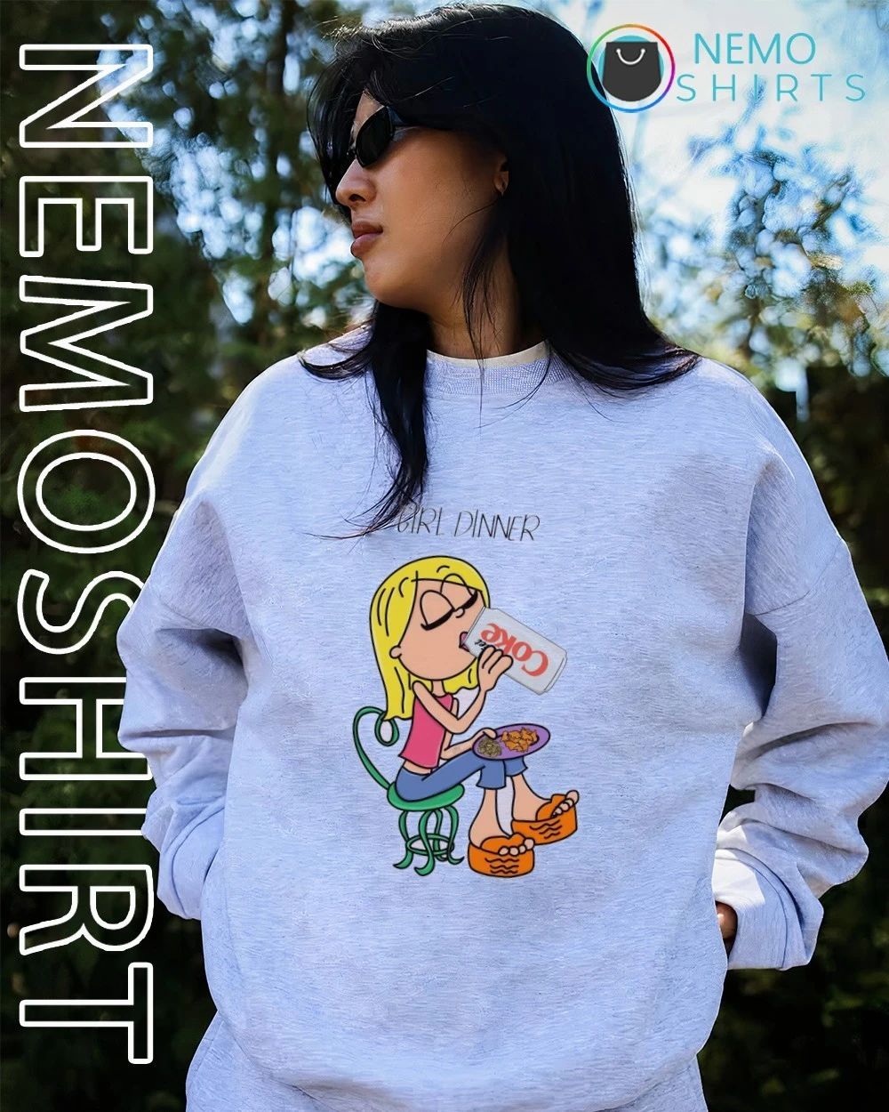 Lizzie McGuire Girl Dinner Cartoon Diet Coke shirt