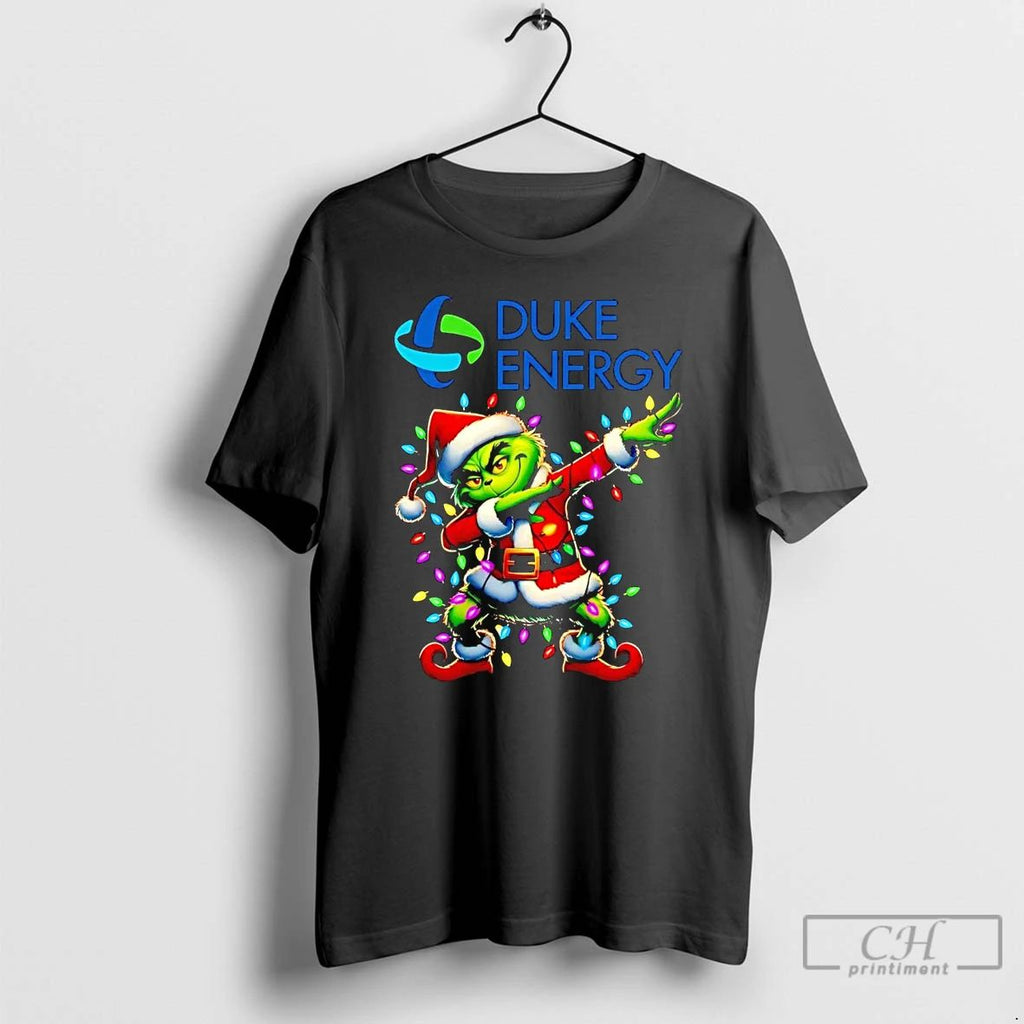 Classic Santa Grinch Dabbing Duke Energy Christmas Light T Shirts