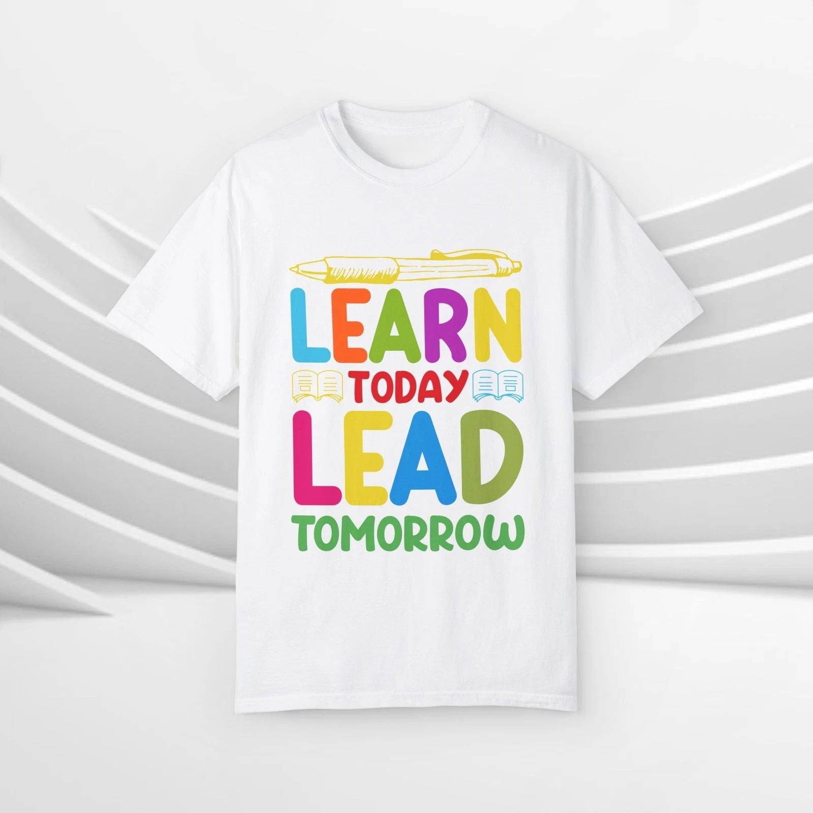 Motivational Unisex Tee, Learn Today, Lead Tomorrow Shirt, Inspirational T shirt