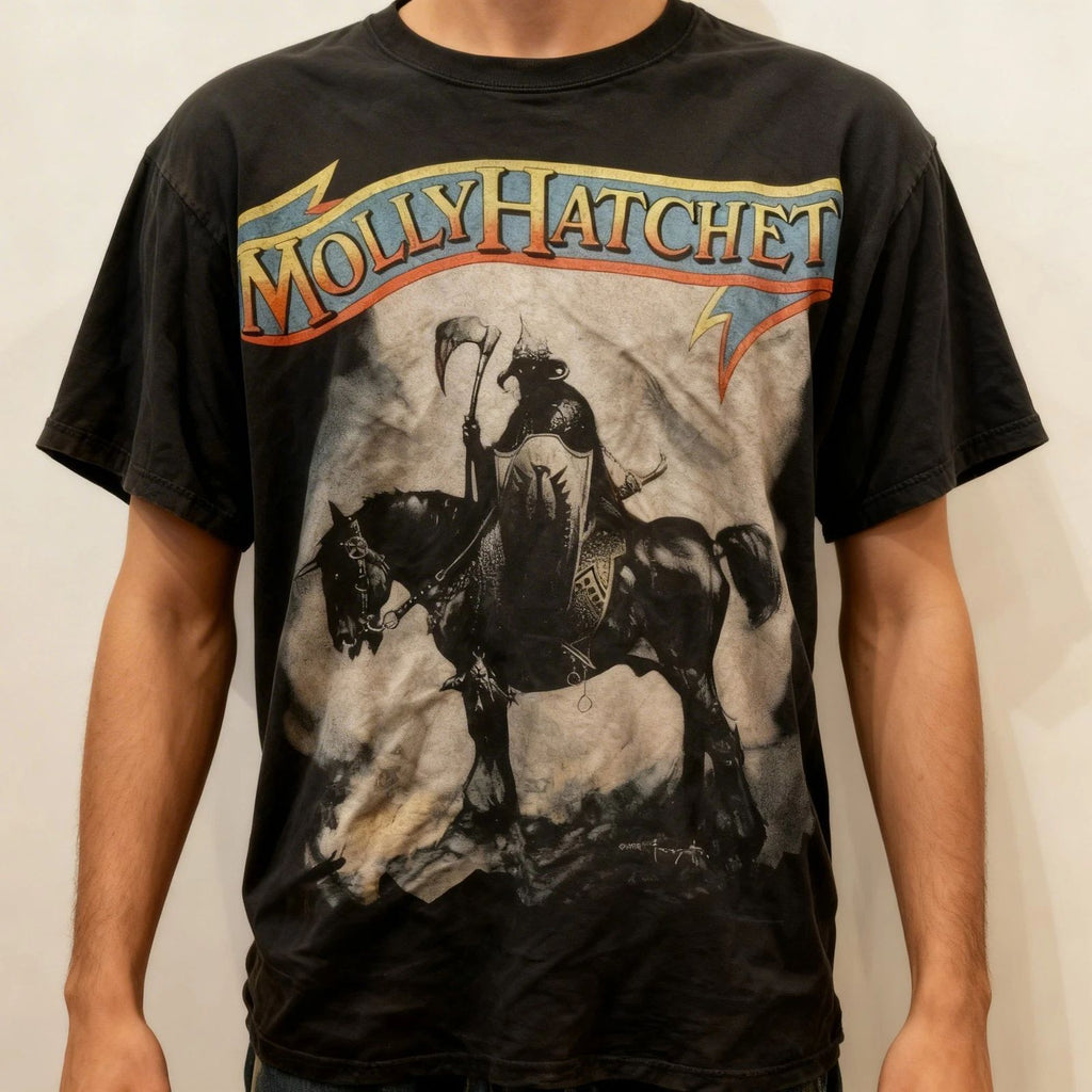 Molly Hatchet Tour Concert Graphic Black Cotton T shirt Unisex S-5XL