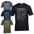 Harrier GR7 / 7A Blueprint T-Shirt GR9 / 9A BAE AV8B Aircraft RAF 1 3 4 20 SQN