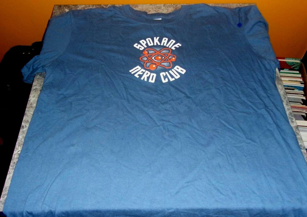 Spokane Nerd Club XL Blue T-shirt Short Sleeve Tee Free USA Shipping!