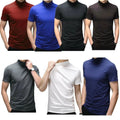 Mens Short Sleeve T-shirt Slim Fit Tops Turtleneck Pullover Undershirt AU