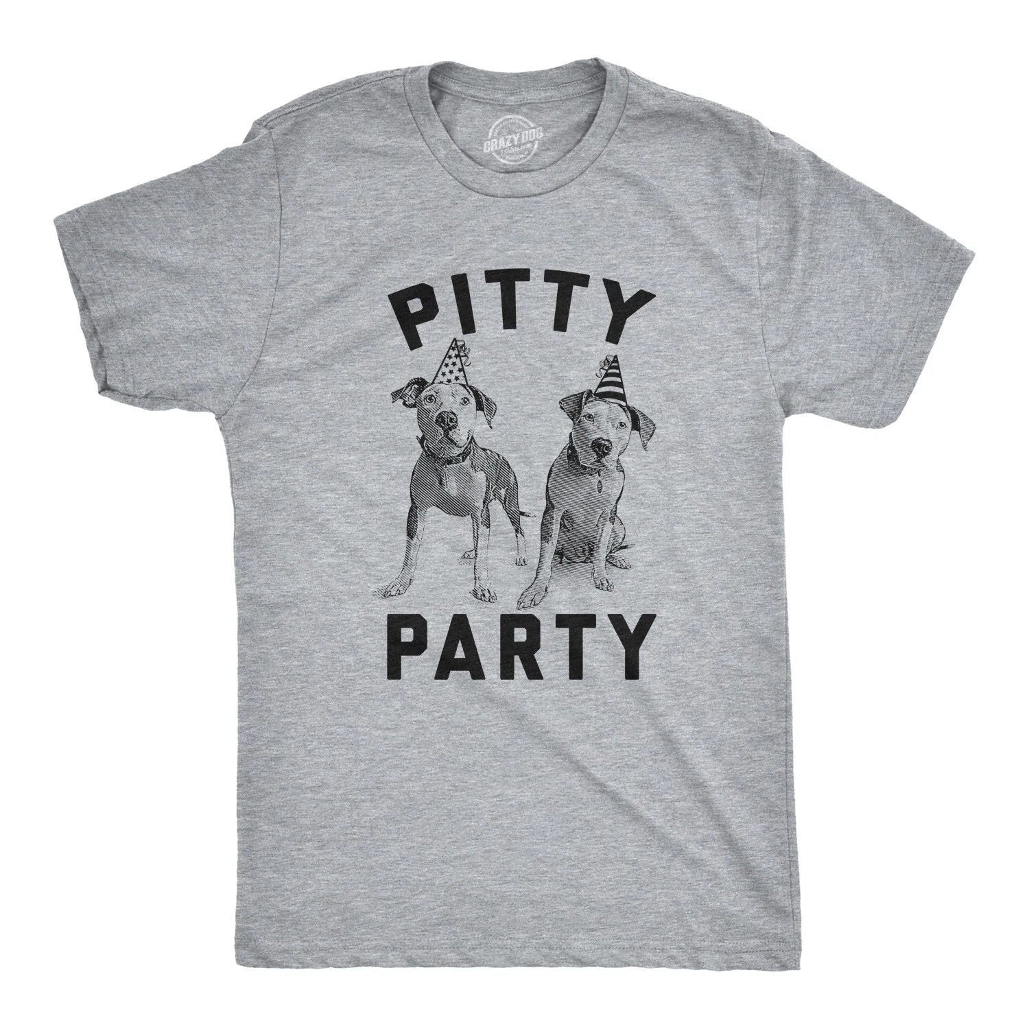 Mens Pitty Party T Shirt Cute Pitbull Dog Tee Gift for Pet Owner