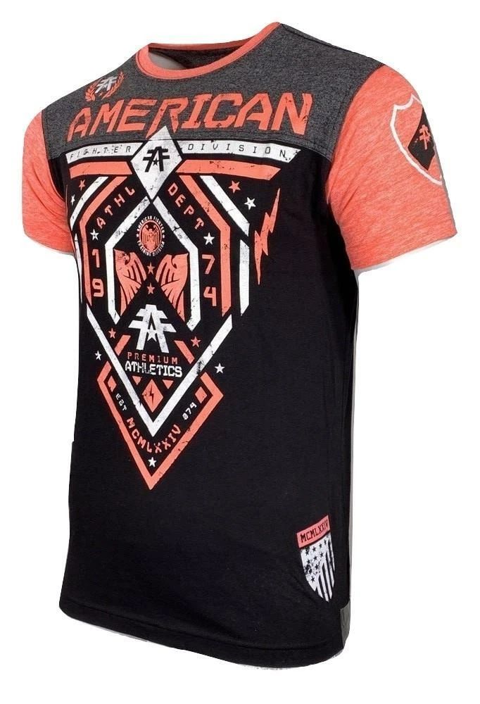 AMERICAN FIGHTER Men's T-Shirt FAIRBANKS Athletic Biker Black MMA S-5XL