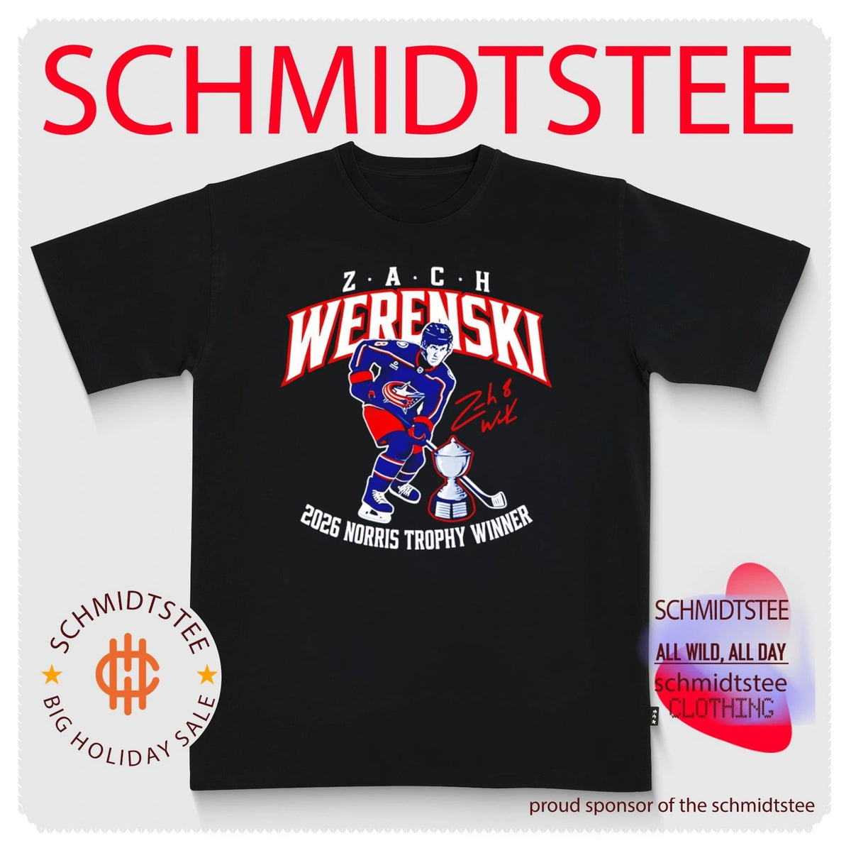 Zach Werenski Columbus Blue Jackets 2026 Norris Trophy Winner Signature shirt