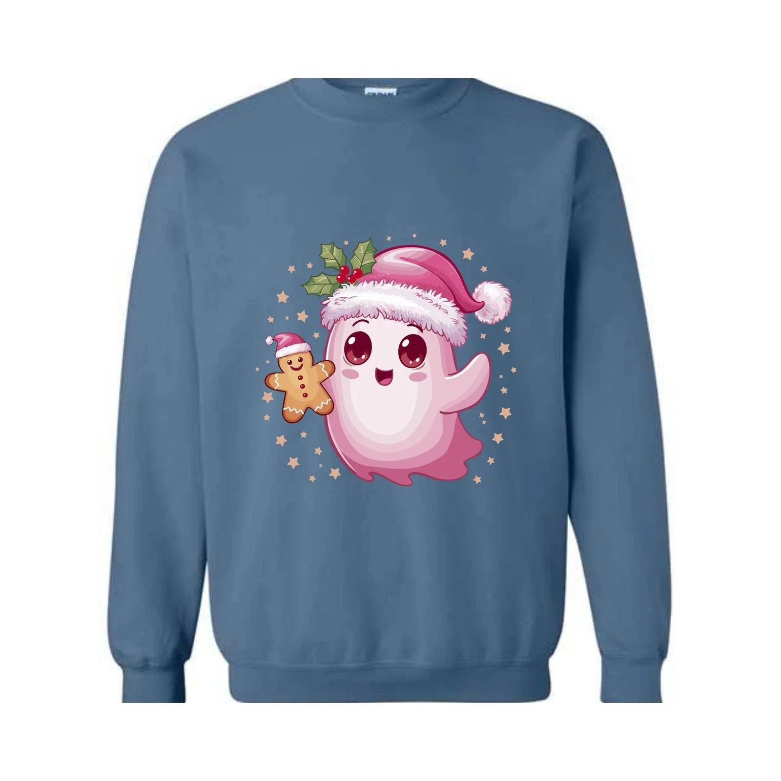 Christmas Cute Cookie Ghost Sweatshirt, Christmas Ghost Shirt, Gingerbread Ghost