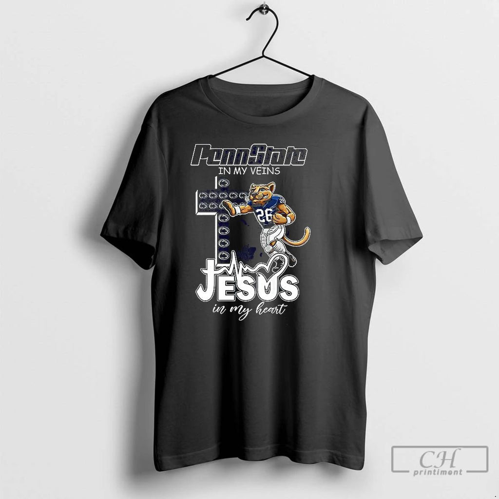 Classic Penn State Nittany Lions Football In My Veins And Jesus In My Heart Christian