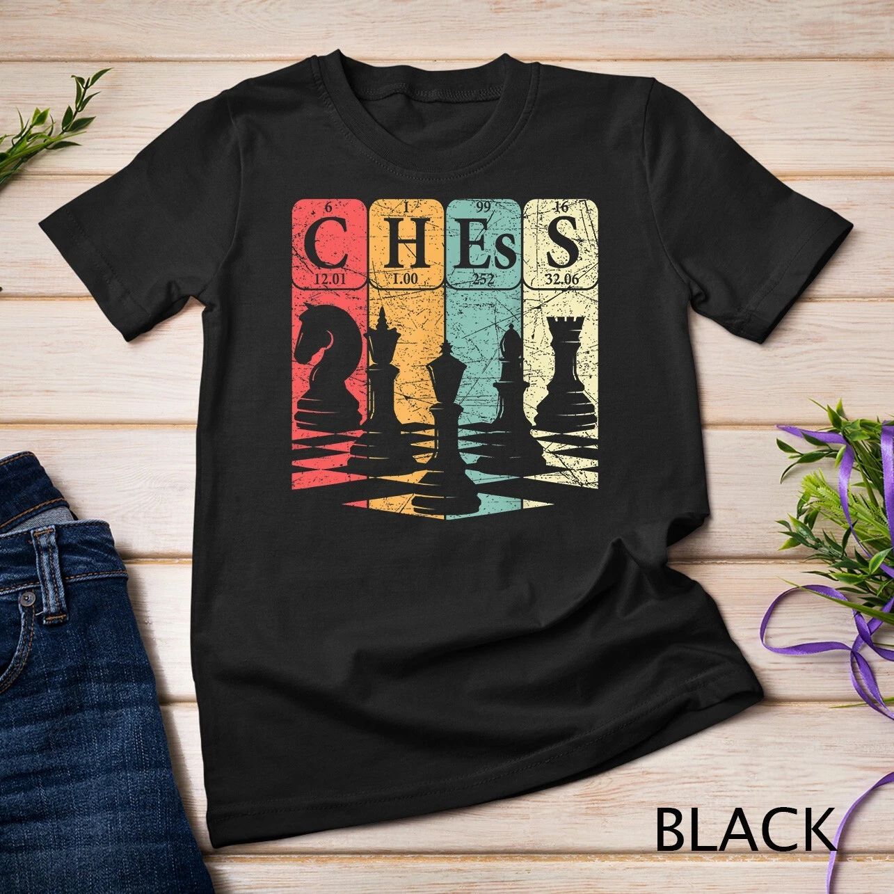Chess Periodic Table Elements Nerd Chess Player Vintage T-Shirt Unisex T-shirt