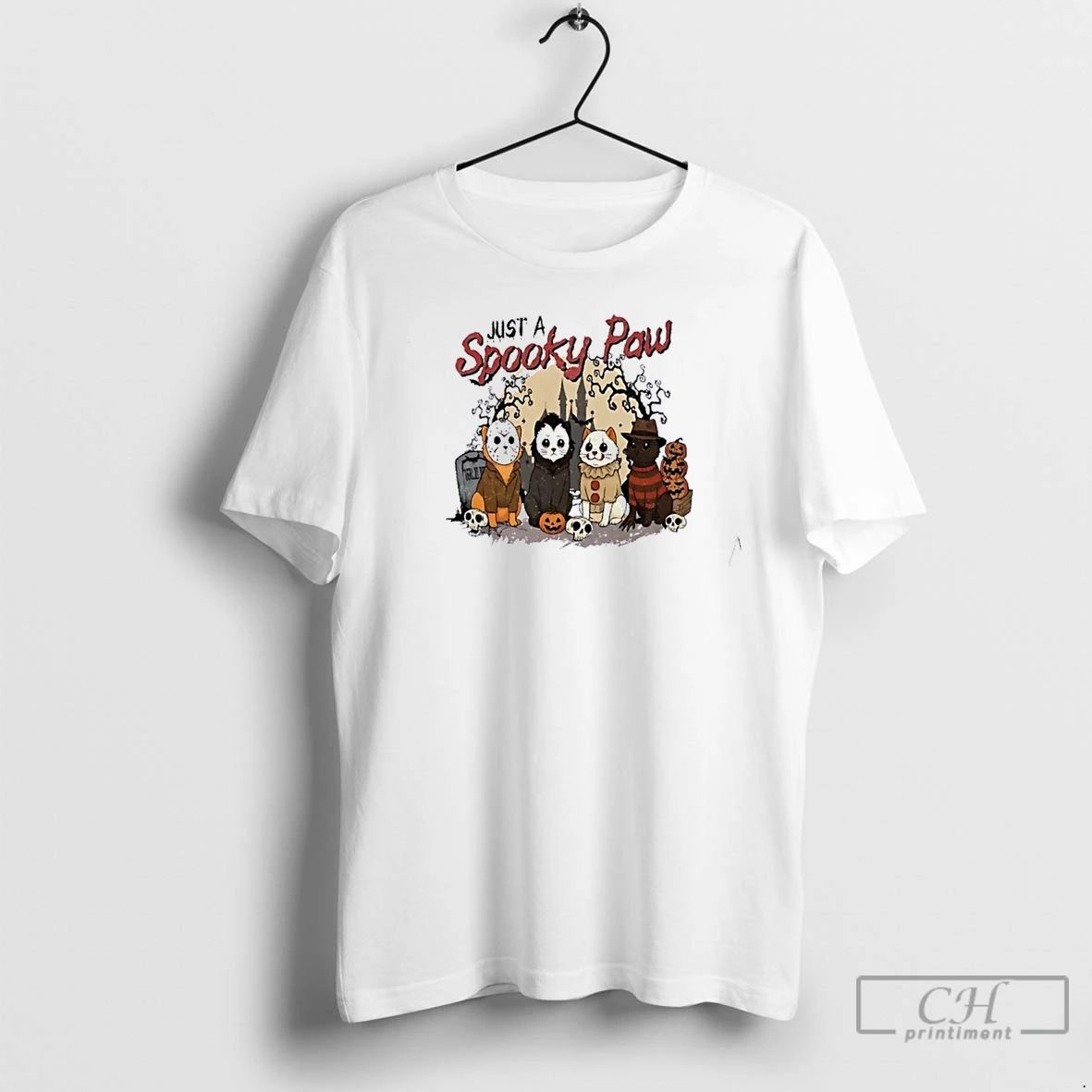 Premium Just A Spooky Paw Halloween Cats T Shirts