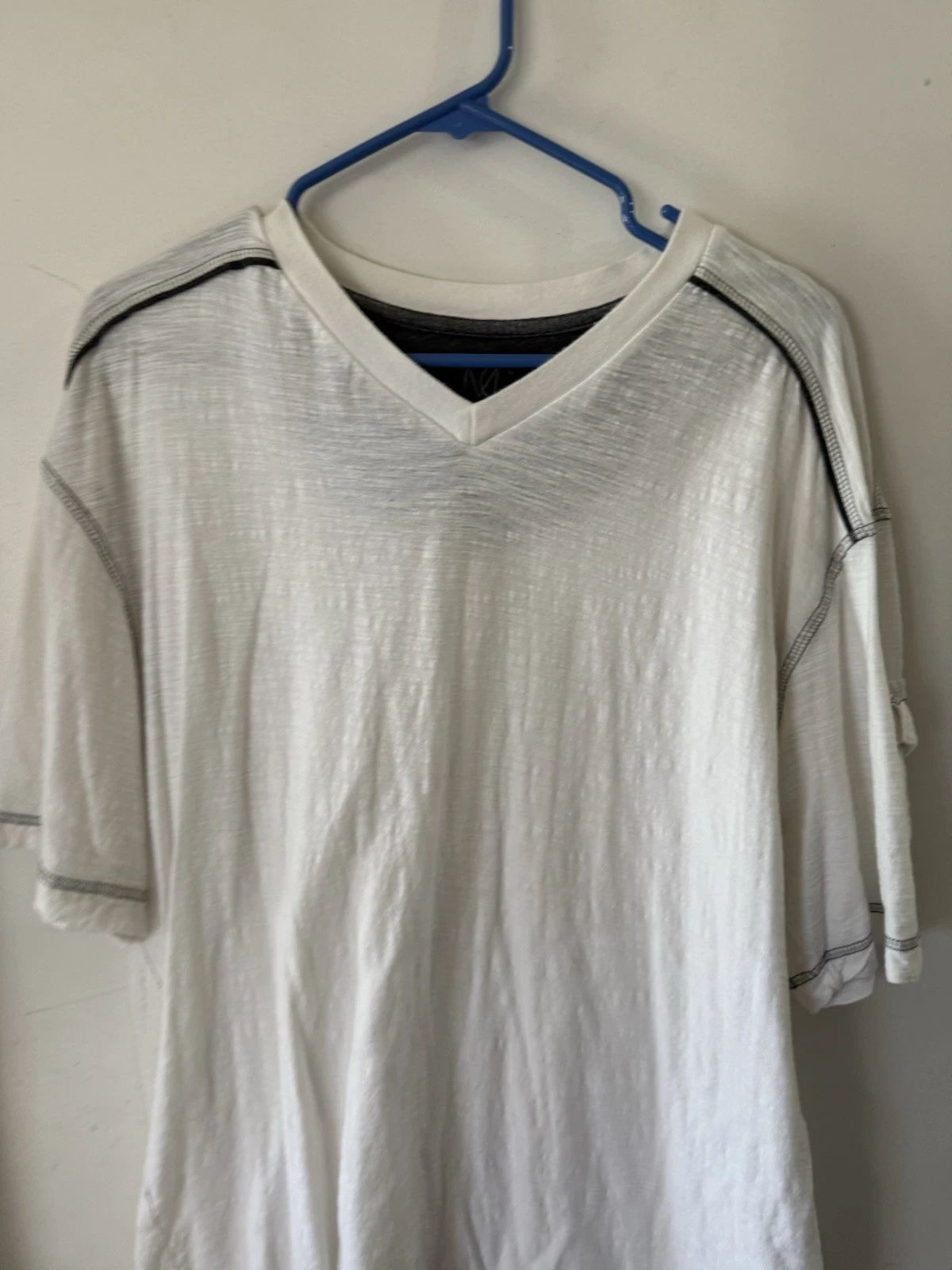 Modern Culture T Shirt Mens 3X White V Neck Short Sleeve Cotton Blend