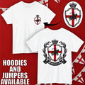 St George’s Day Crest T-Shirt England Knight Shield Front & Back Print Tee Top