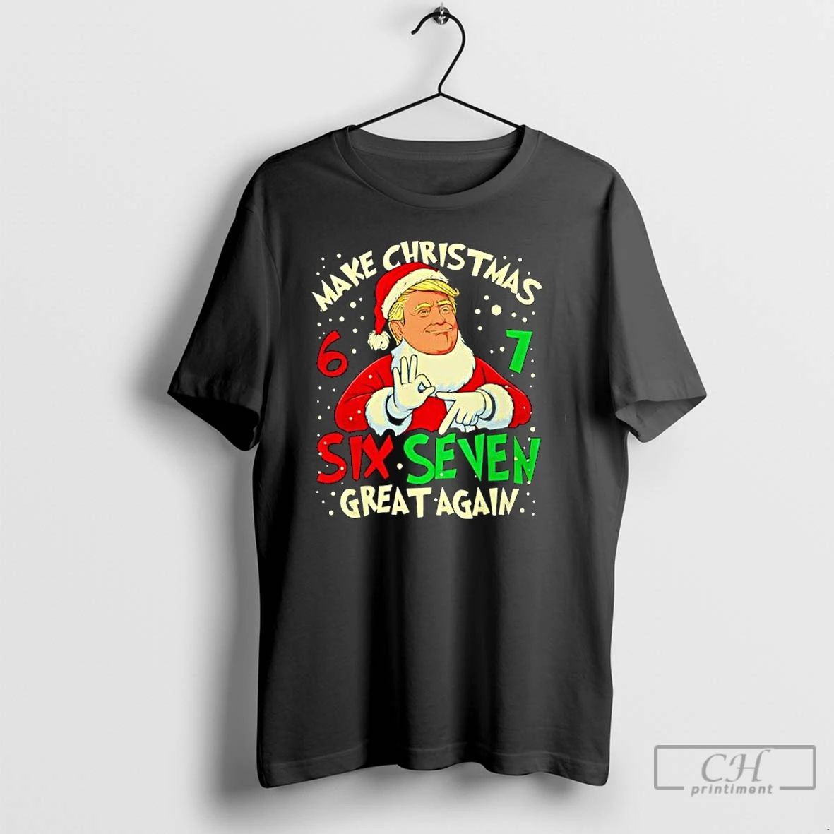 Premium Make Christmas 67 Great Again Santa Trump Pajamas Xmas Ugly T Shirts