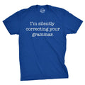Mens Silently Correcting Your Grammar Funny T Shirt Nerdy Sarcastic Tee Graphic