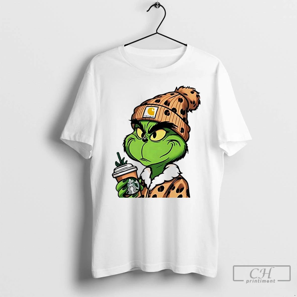 Classic Grinch Boujee Leopard White T Shirts