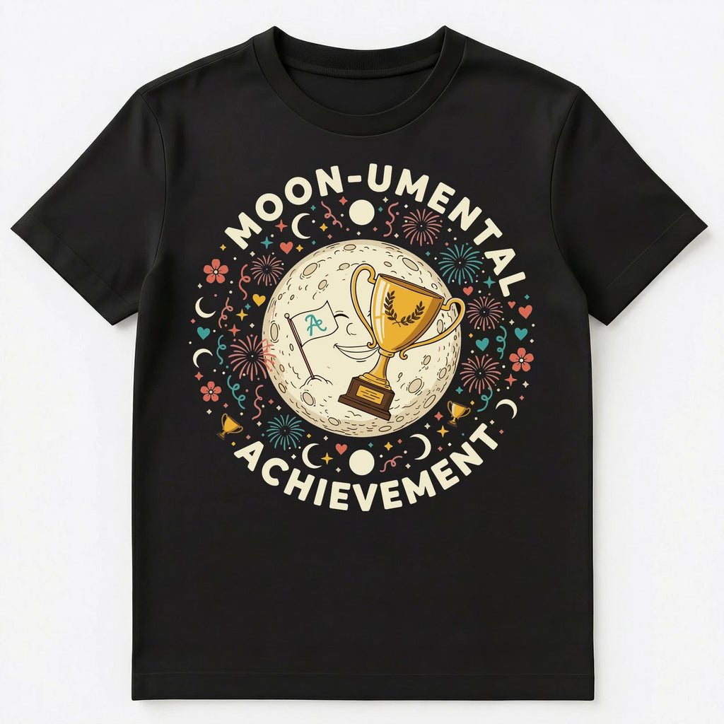 Moon Umental Achievement Motivational Design Unisex T-Shirt