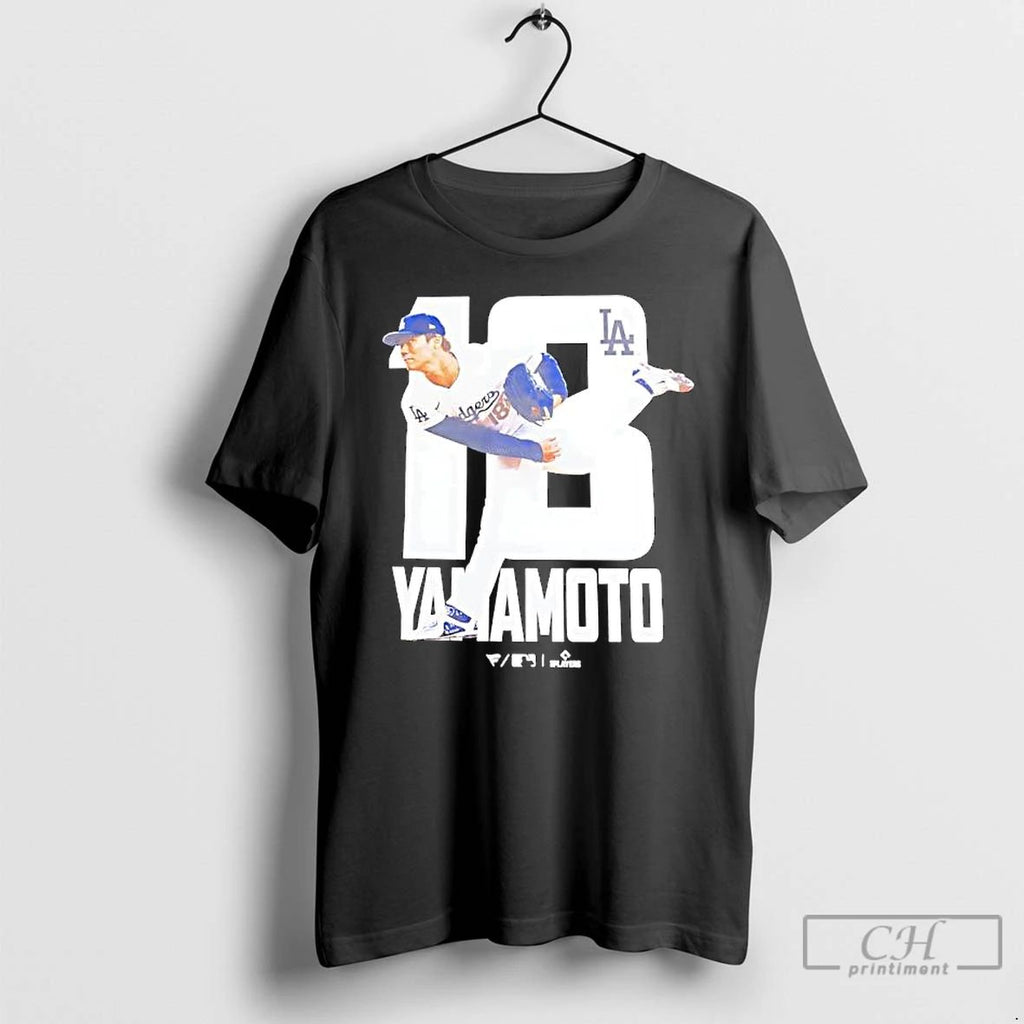 Premium Yamamoto Number 18 Pitcher For The Los Angeles Dodgers T Shirts