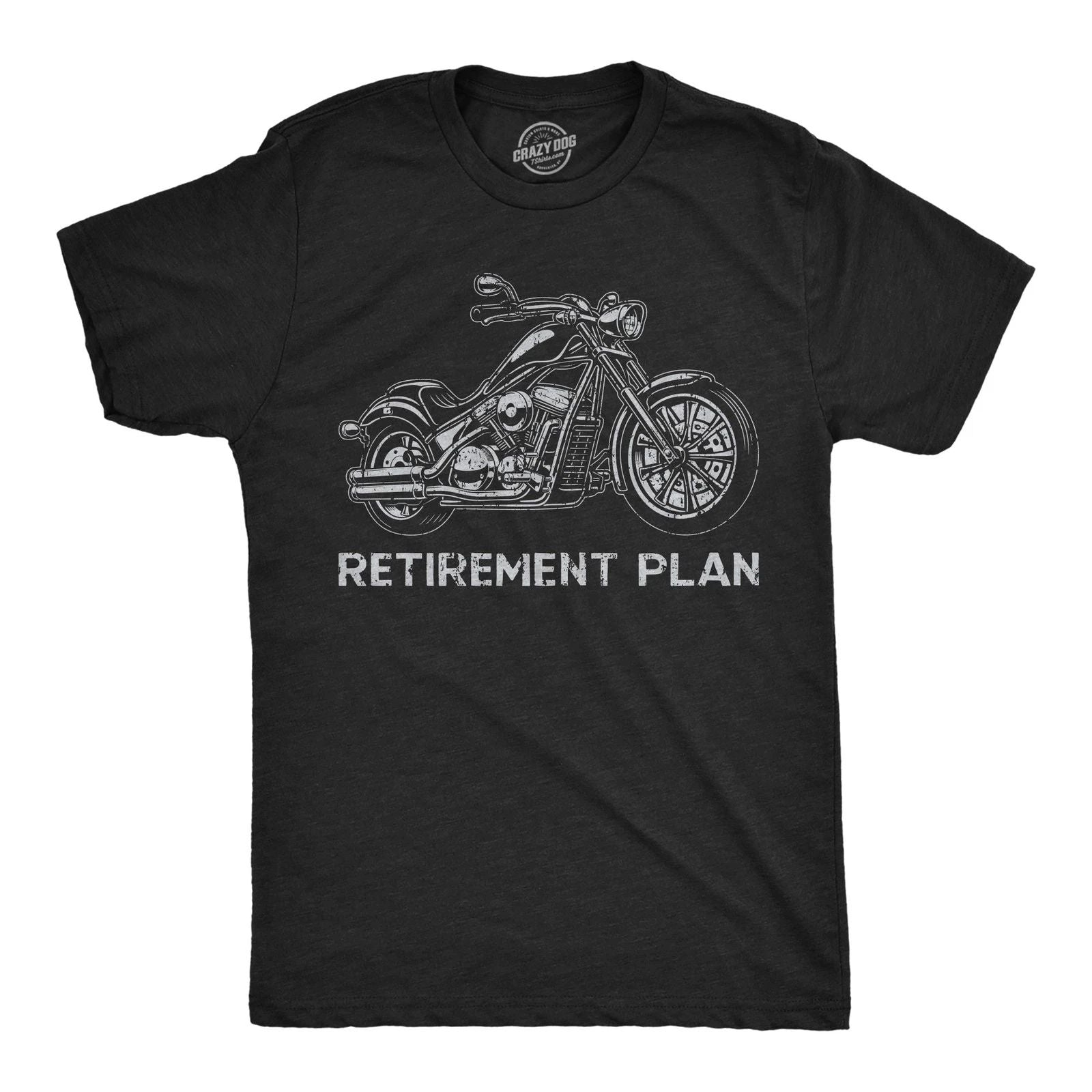 Mens Funny T Shirts Retirement Plan Motorcycle Sarcastic Graphic Novelty Tee for