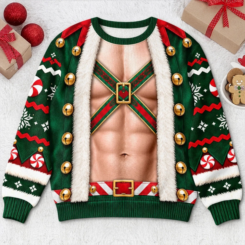 Custom His and Hers Holiday Outfit Christmas Gifts for Couples - Personalized Ugly Sweatshirt