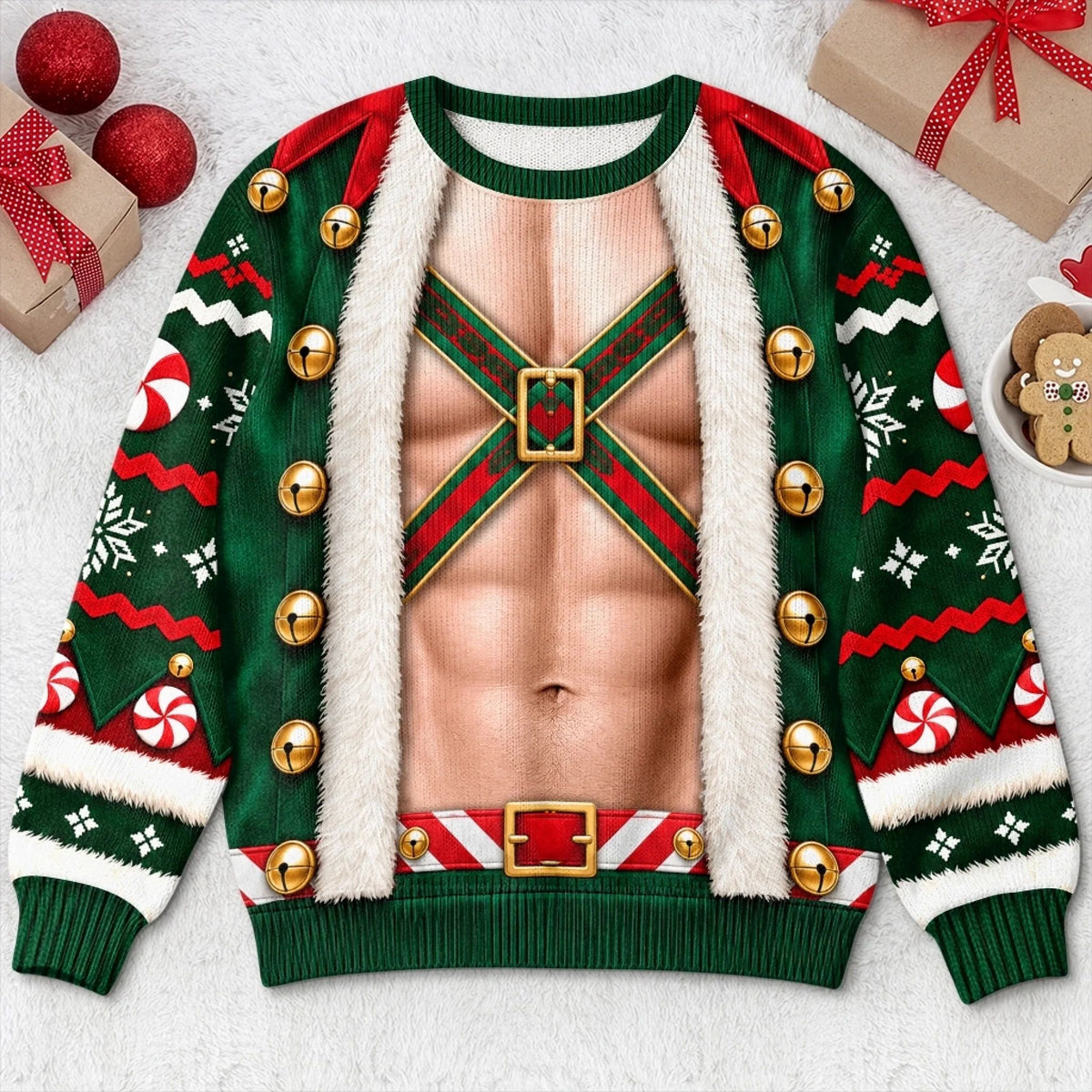 Custom His and Hers Holiday Outfit Christmas Gifts for Couples - Personalized Ugly Sweatshirt