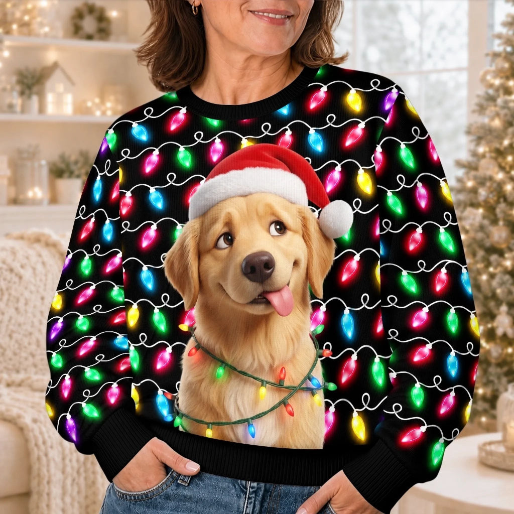 Custom Photo Christmas Dog Gifts - Personalized Ugly Sweatshirt