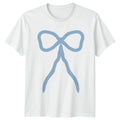 Light Blue Bow Simple Design Unisex T-Shirt Womens Tee Mens Top Graphic Shirt