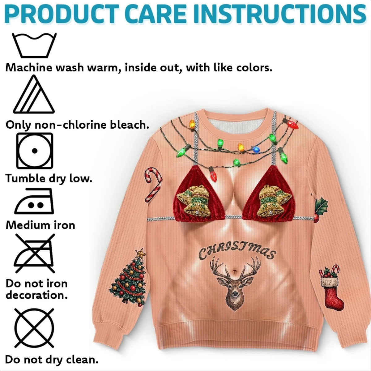 Custom Funny Ugly Sweatshirt - Personalized Christmas Birthday Gifts For Wife, Daughter, Besties, Sisters, Granddaughter, Grandma, Mom, Yourself - Sleighing All Day