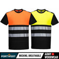 Hi Vis T-Shirt Reflective High Viz Work Tee Men's Fluorescent Moisture Wicking