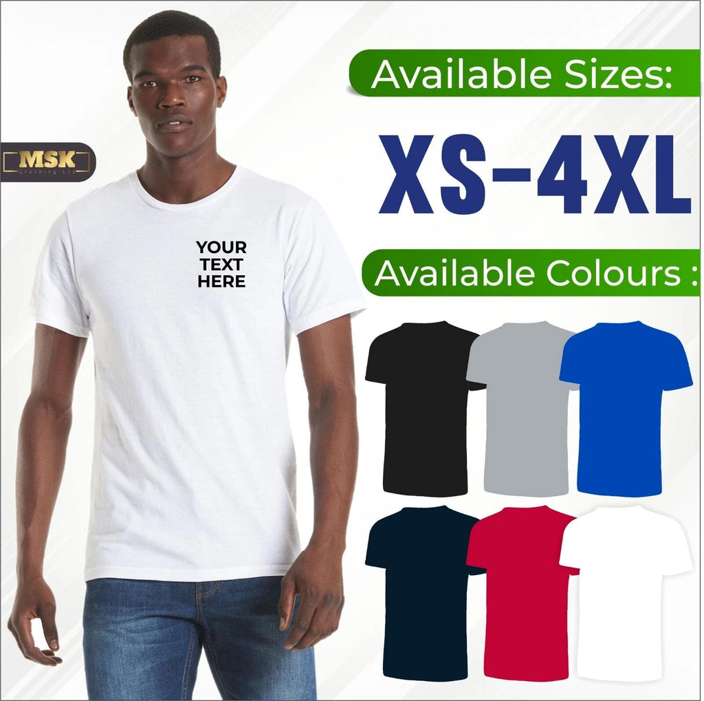 Personalised Custom Printed Uneek Olympic T-Shirt 100% Cotton Casual Tee T Shirt
